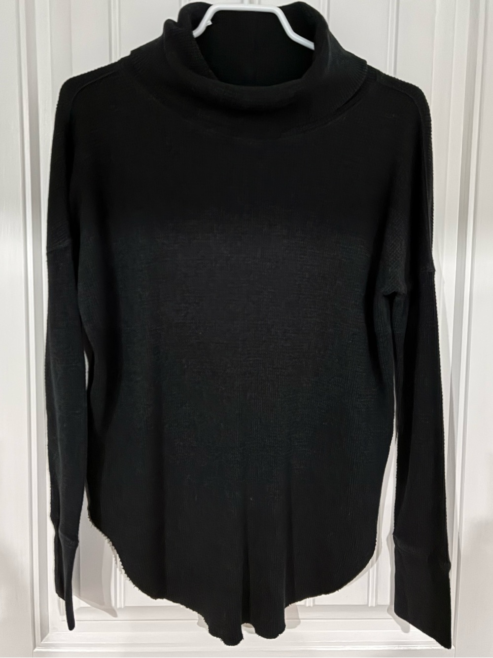 The Group Babaton Thermal Grey Cowl Neck Waffle Knit